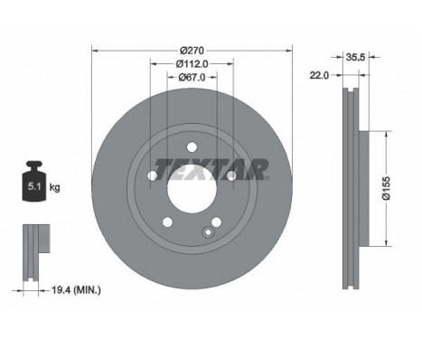 Disque de frein PRO 92124503 Textar