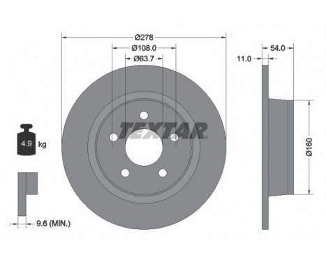 Disque de frein PRO 92124903 Textar