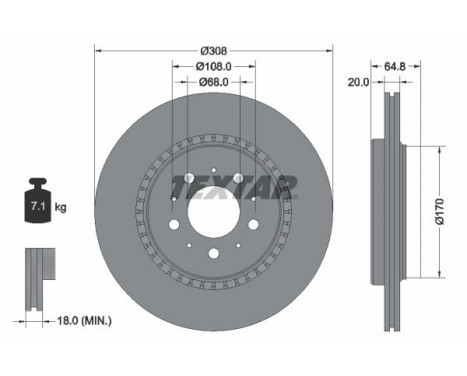 Disque de frein PRO 92126803 Textar