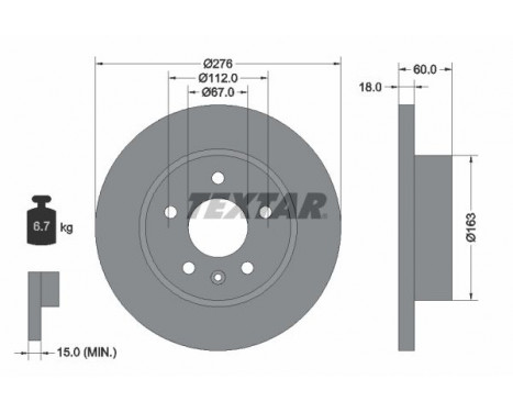 Disque de frein PRO 92129203 Textar