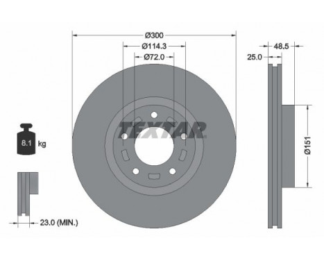 Disque de frein PRO 92130403 Textar