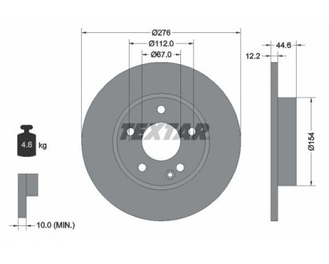 Disque de frein PRO 92131803 Textar