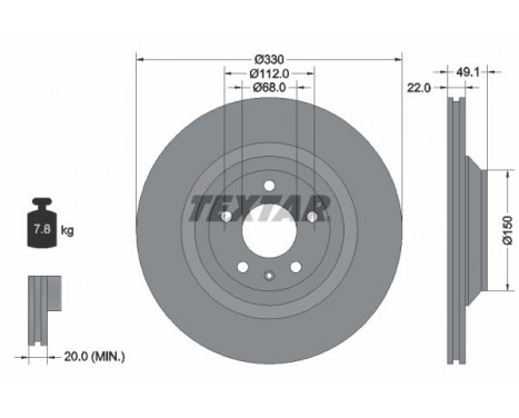 Disque de frein PRO 92132603 Textar