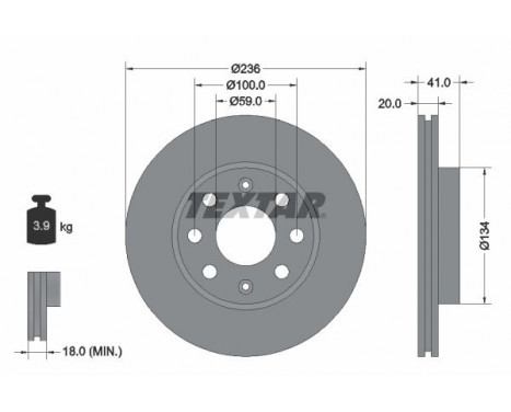 Disque de frein PRO 92133403 Textar