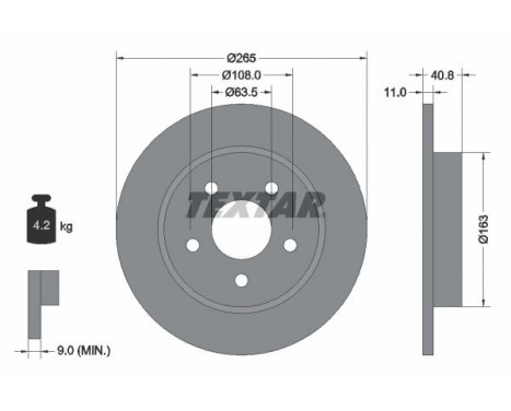 Disque de frein PRO 92133703 Textar