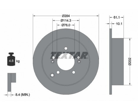 Disque de frein PRO 92134003 Textar