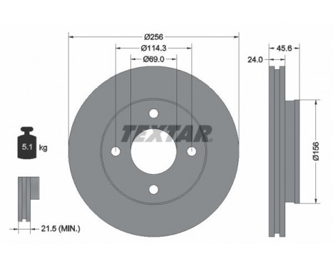Disque de frein PRO 92134803 Textar