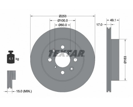 Disque de frein PRO 92135303 Textar