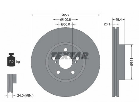 Disque de frein PRO 92135503 Textar