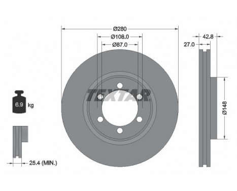 Disque de frein PRO 92136503 Textar