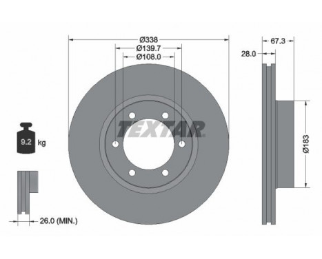 Disque de frein PRO 92137303 Textar