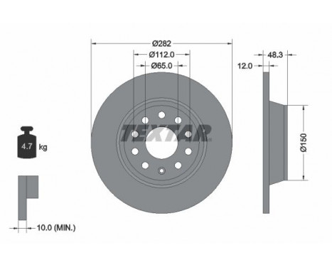 Disque de frein PRO 92140803 Textar