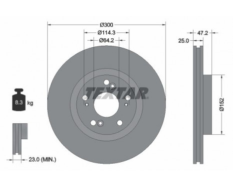 Disque de frein PRO 92140903 Textar