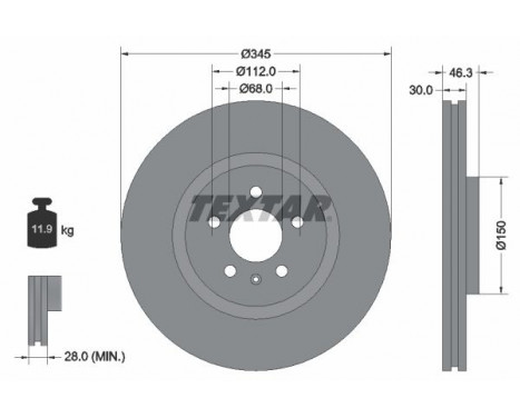 Disque de frein PRO 92143903 Textar