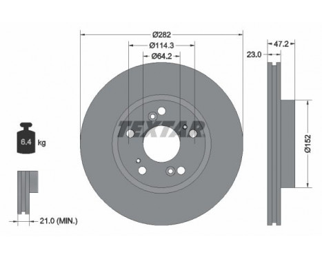 Disque de frein PRO 92144403 Textar