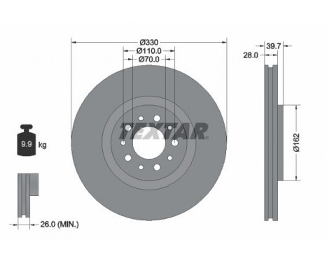 Disque de frein PRO 92145103 Textar