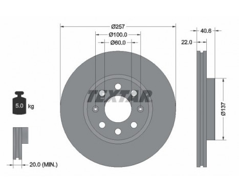 Disque de frein PRO 92145703 Textar