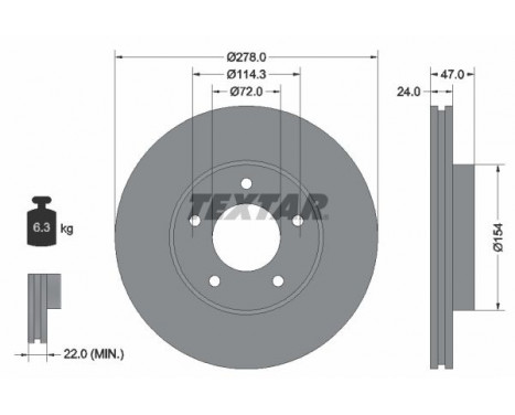 Disque de frein PRO 92146503 Textar