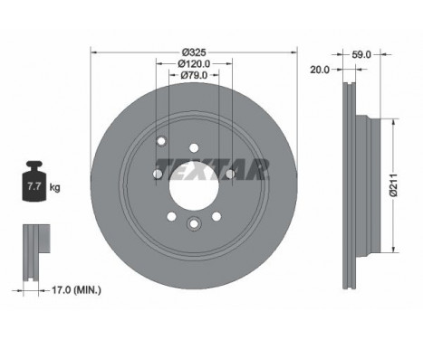 Disque de frein PRO 92147603 Textar