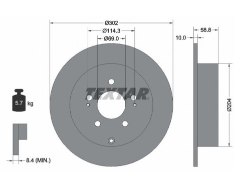 Disque de frein PRO 92148403 Textar