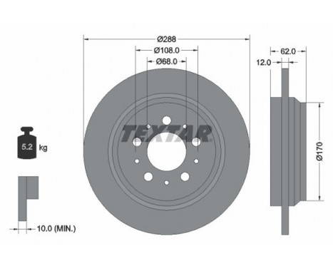 Disque de frein PRO 92149203 Textar