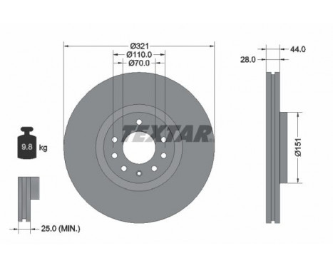 Disque de frein PRO 92149803 Textar