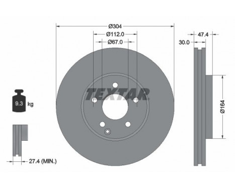 Disque de frein PRO+ 92152105 Textar