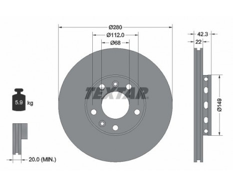 Disque de frein PRO 92152203 Textar