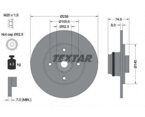 Disque de frein PRO 92154003 Textar
