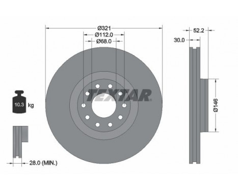 Disque de frein PRO 92154703 Textar