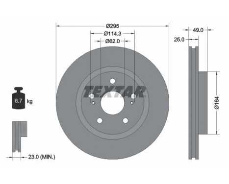 Disque de frein PRO 92156503 Textar