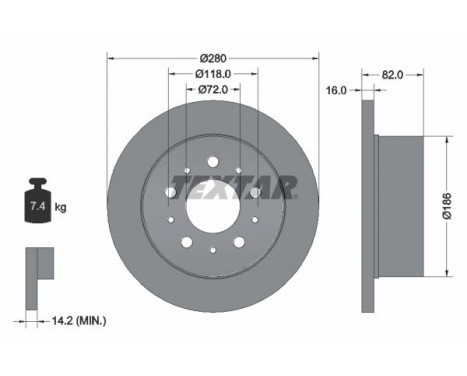 Disque de frein PRO 92157403 Textar