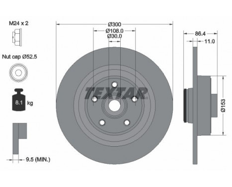Disque de frein PRO 92159803 Textar