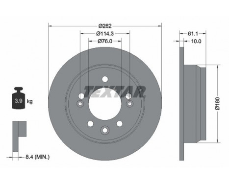 Disque de frein PRO 92161703 Textar