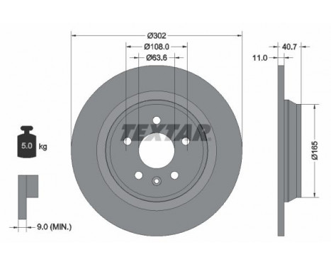 Disque de frein PRO 92162903 Textar