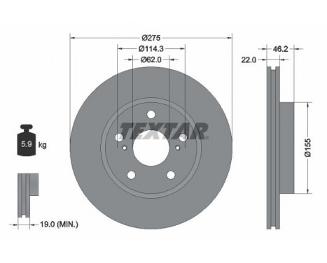Disque de frein PRO 92163803 Textar