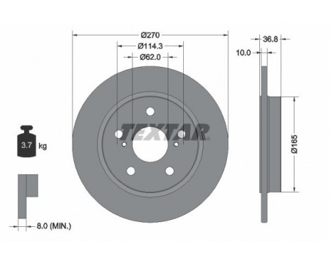 Disque de frein PRO 92164003 Textar