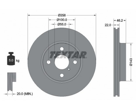 Disque de frein PRO 92164203 Textar