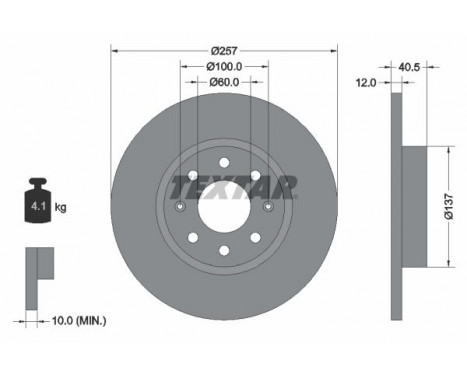 Disque de frein PRO 92164603 Textar