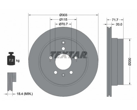 Disque de frein PRO 92165503 Textar