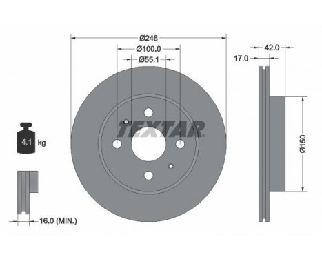 Disque de frein PRO 92165603 Textar