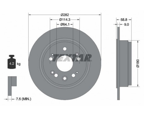Disque de frein PRO 92165703 Textar