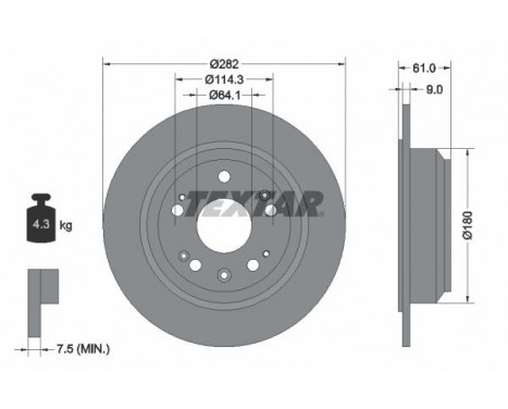 Disque de frein PRO 92165803 Textar