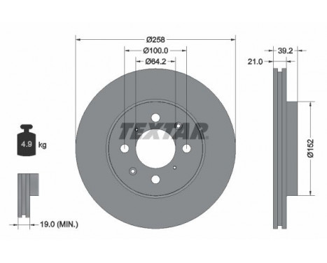 Disque de frein PRO 92165903 Textar