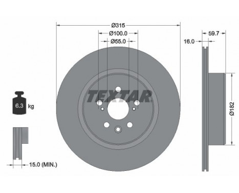Disque de frein PRO 92169503 Textar