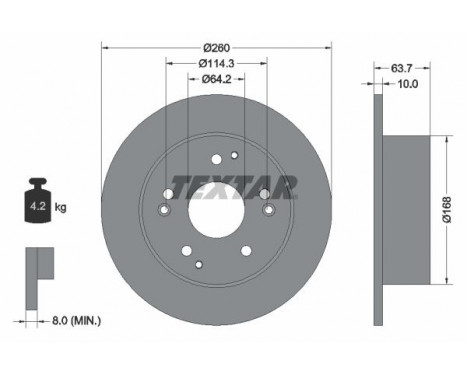 Disque de frein PRO 92169703 Textar