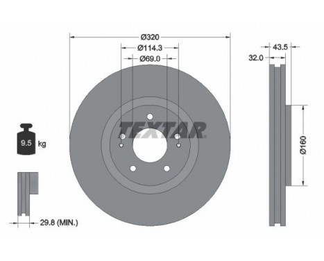 Disque de frein PRO 92169903 Textar