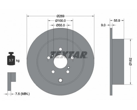 Disque de frein PRO 92170403 Textar