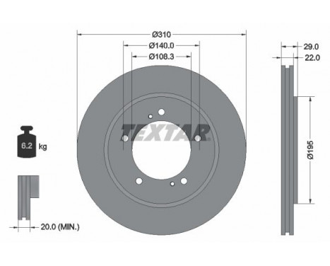 Disque de frein PRO 92170503 Textar