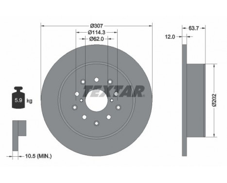 Disque de frein PRO 92170803 Textar